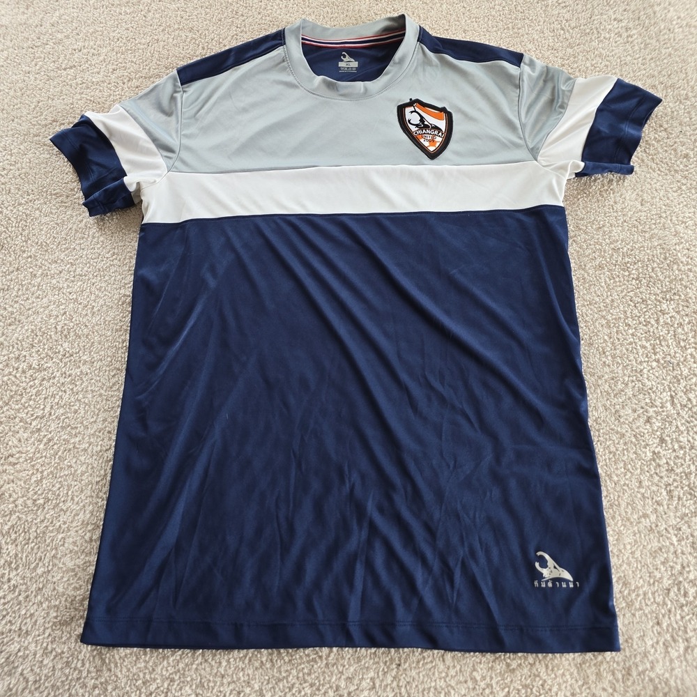 Chiangrai United 2009 Jersey Men's XL FC Beetle Thai Football Soccer Blue Gray‎